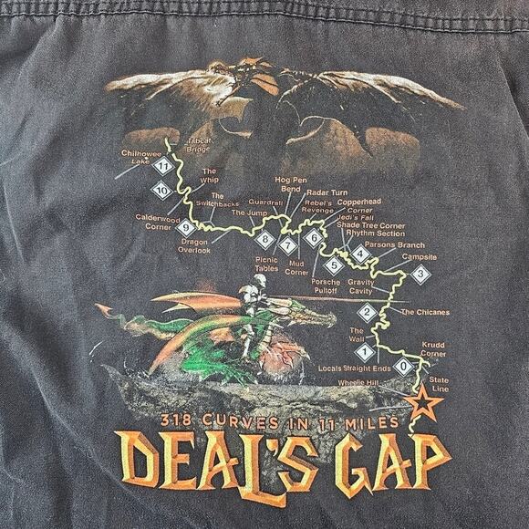 Deal’s Gap Black Denim Vest XL Men’s Milwaukee Performance  motorcycle Resort - Picture 8 of 9